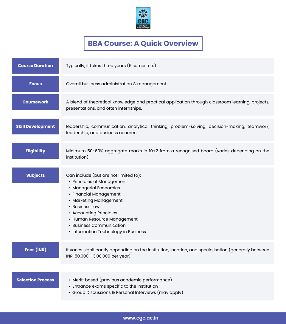 BBA Programme Highlights